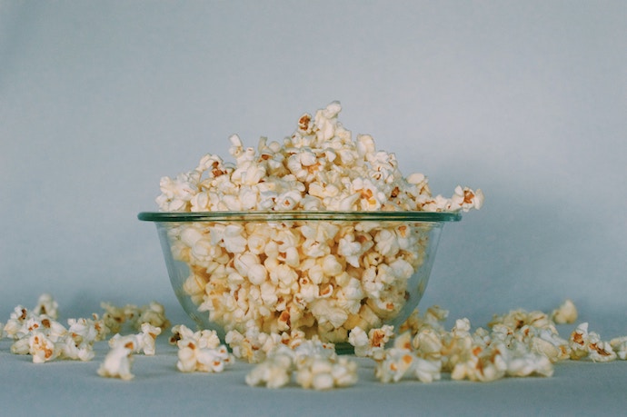 a bowl of movie popcorn