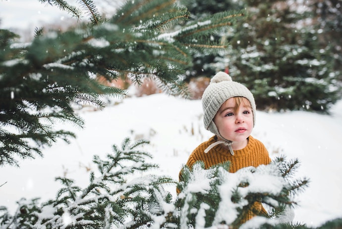 a young boy in the snow