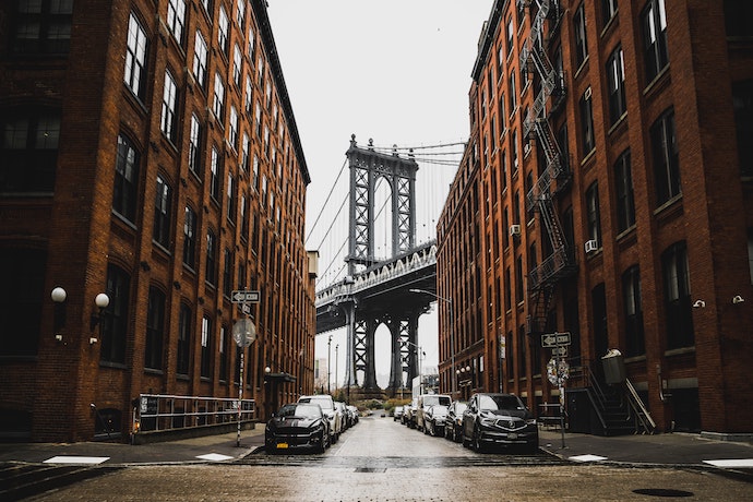 A view of The Brooklyn Bridge from Dumbo