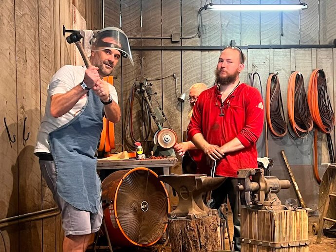 Blacksmiths hands on