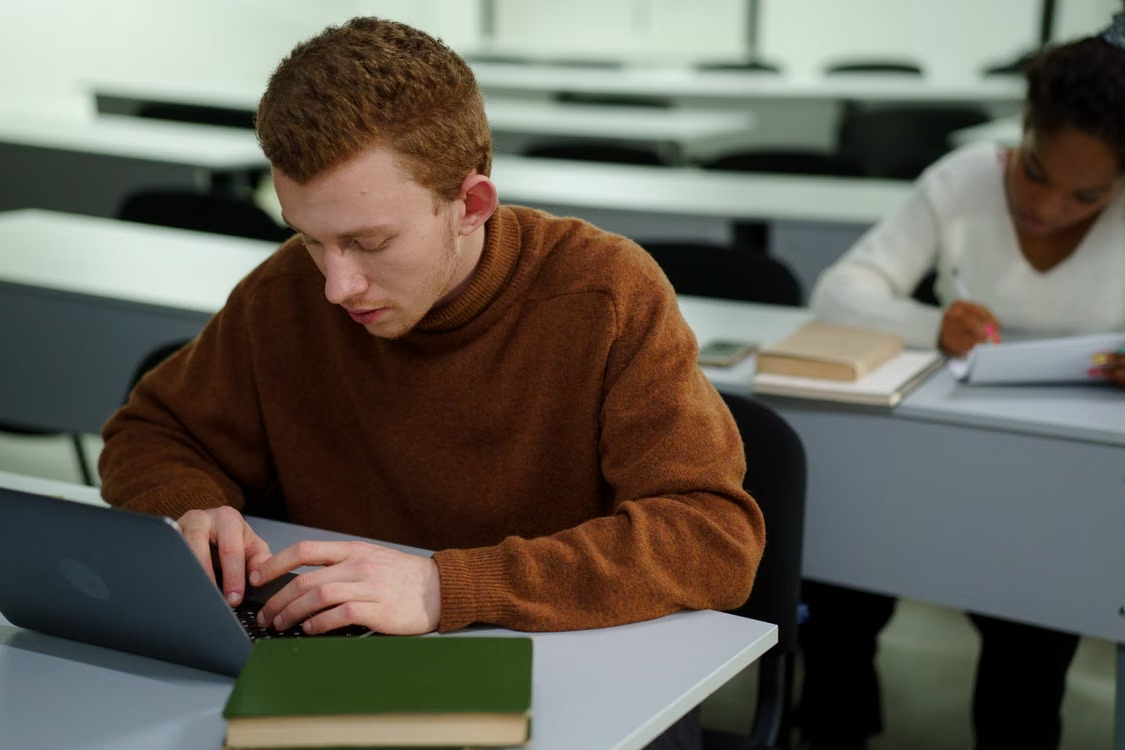 Adult studying