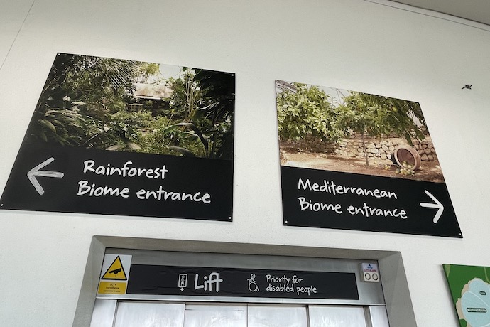 biomes signs at eden project