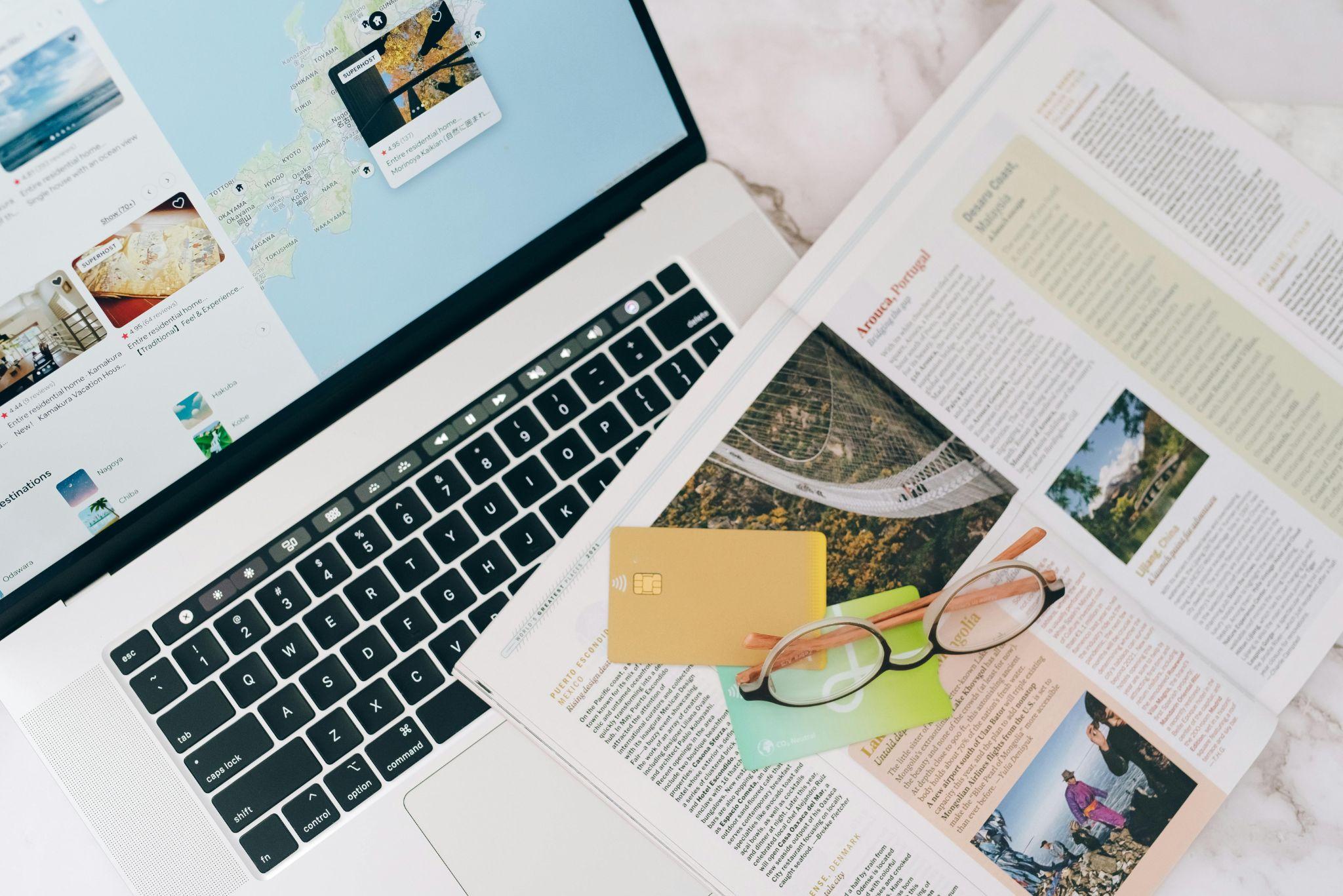 planning a holiday on computer