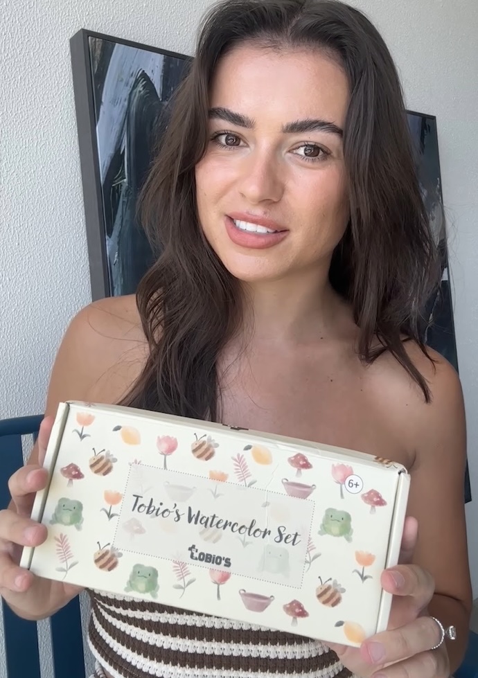 woman with art set