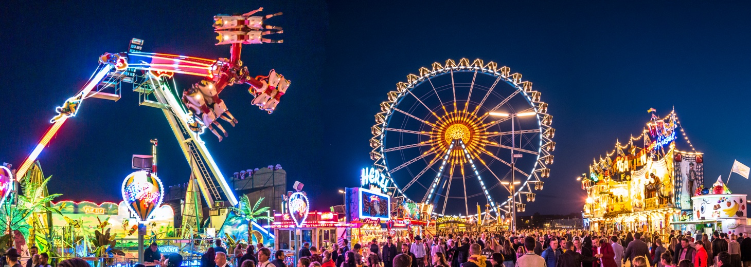 People and fairground rides