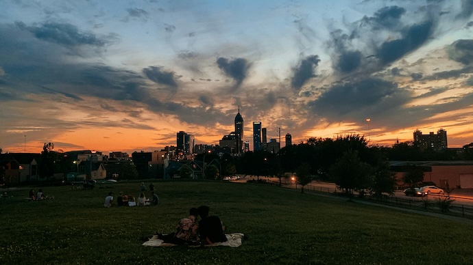Indianpolis at sunset