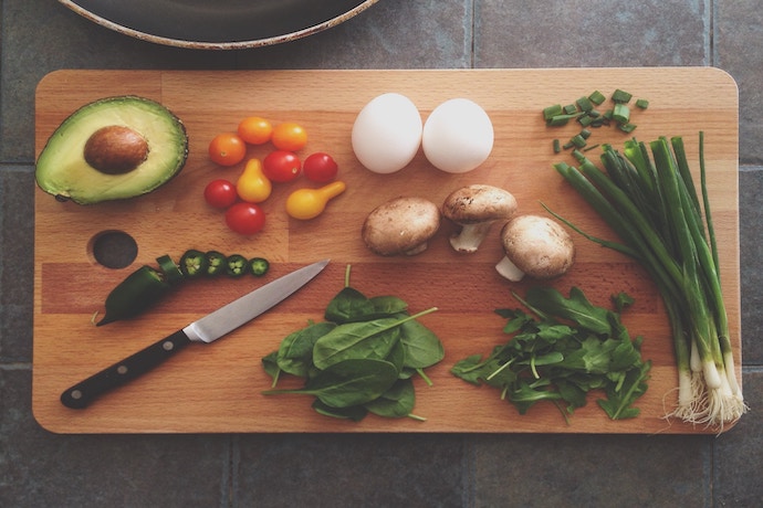 a healthy chopping board of food