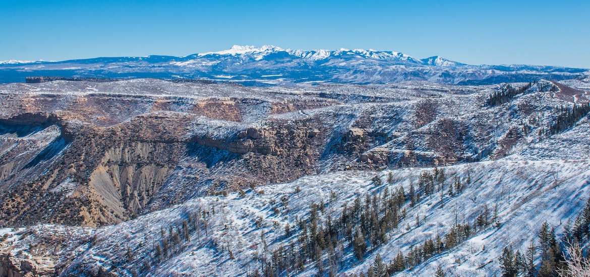 A wide shot of Mesa Verde National park