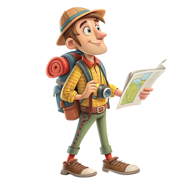 cartoon man with a map