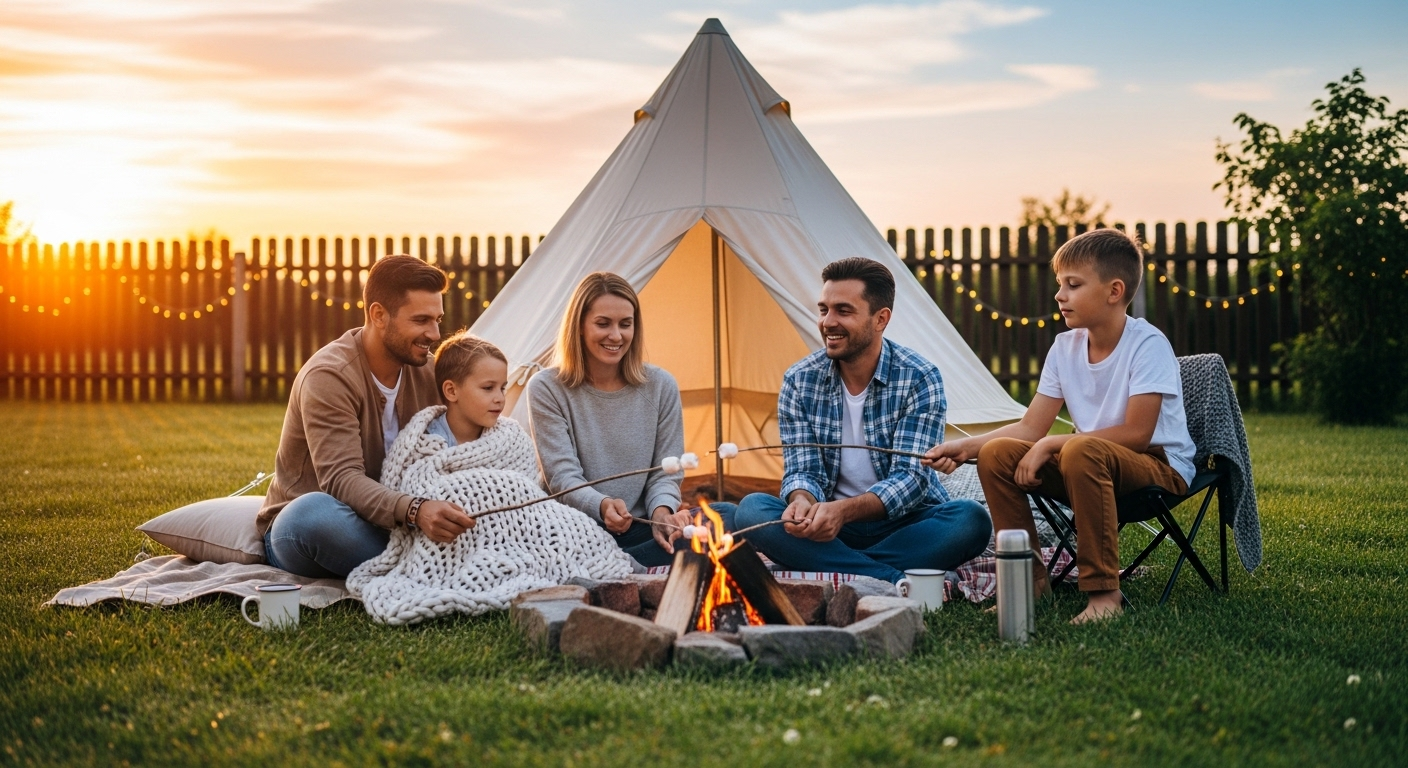 family backyard camping