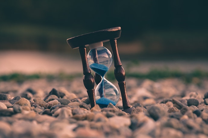 an hourglass runs