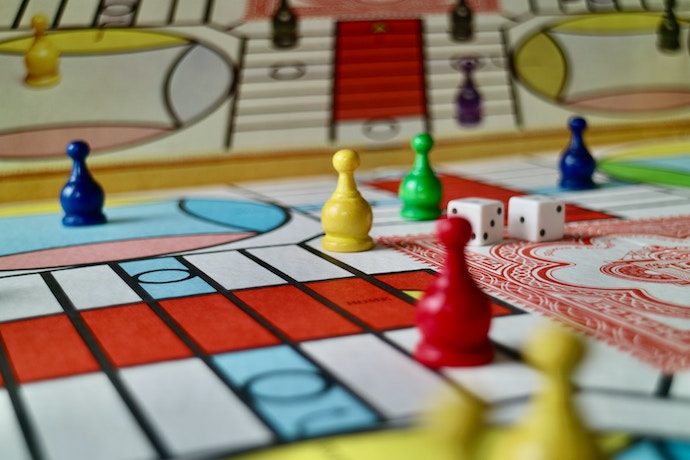 a selection of family board games