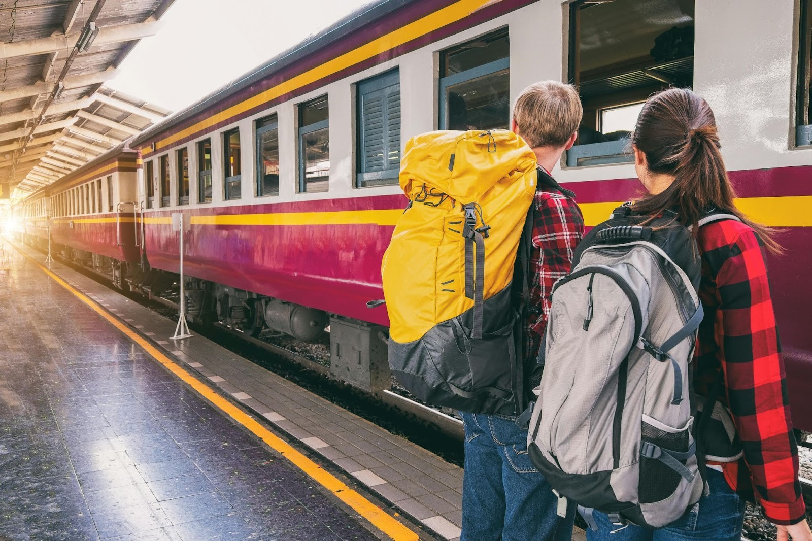 Students waiting for train