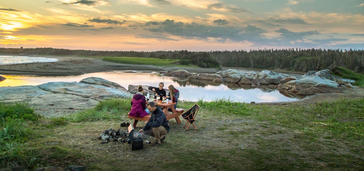 a family picnic in nature
