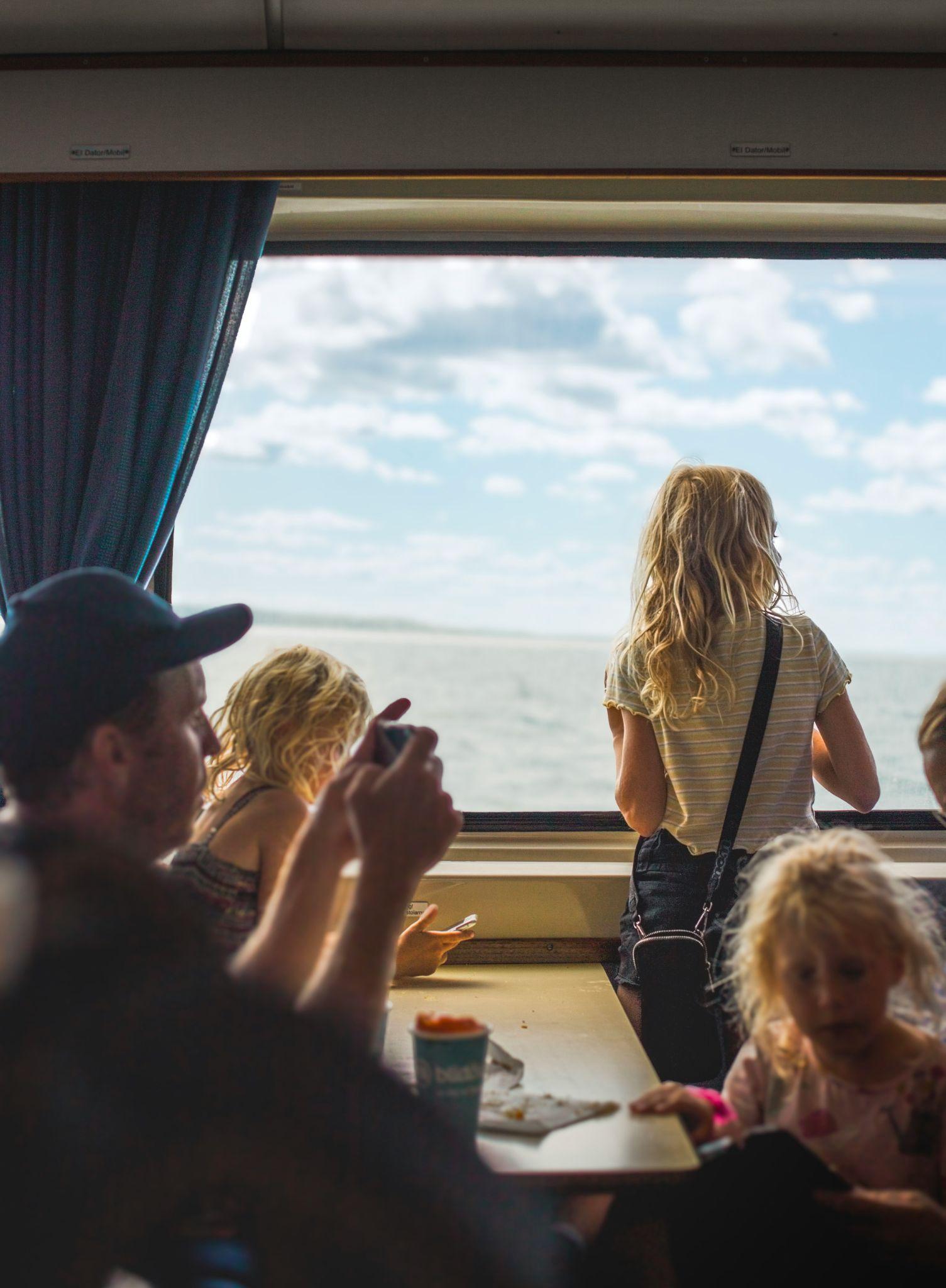 family on a train