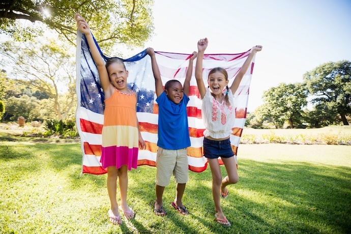 kids with flag