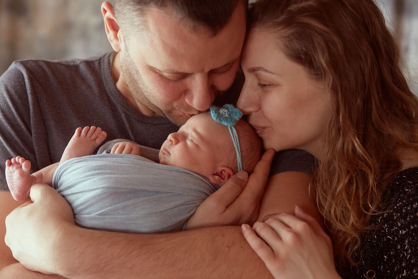 Couple with newborn baby