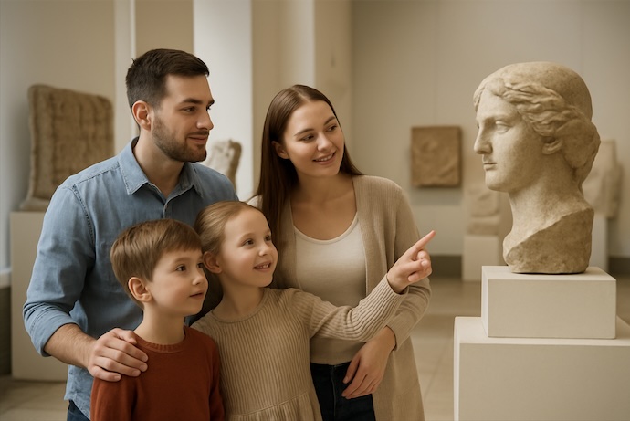 Family at museum visit