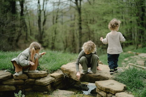 Kids playing in an open area 