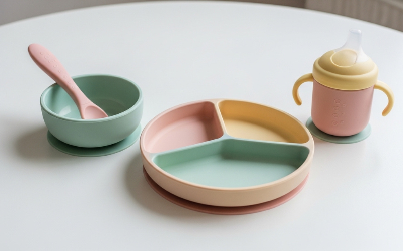 Silicone baby tableware