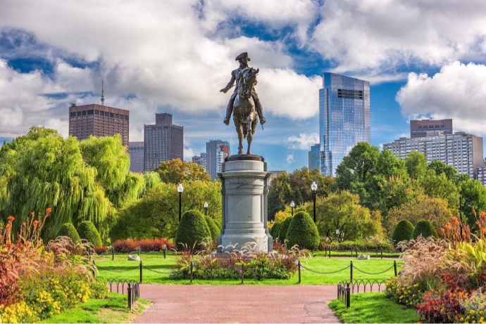 George Washington Monument at Public Garden in Boston, Massachusetts