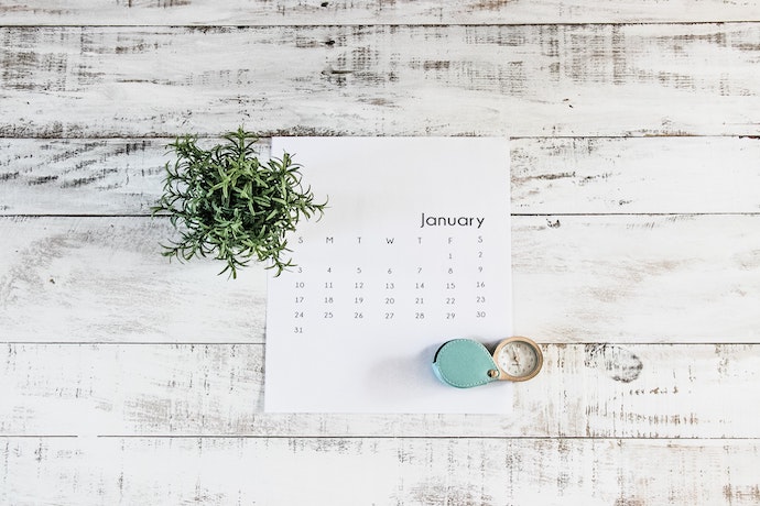 a calendar with January marked