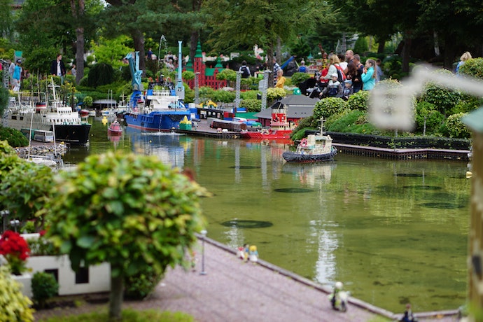 a model lake at Legoland