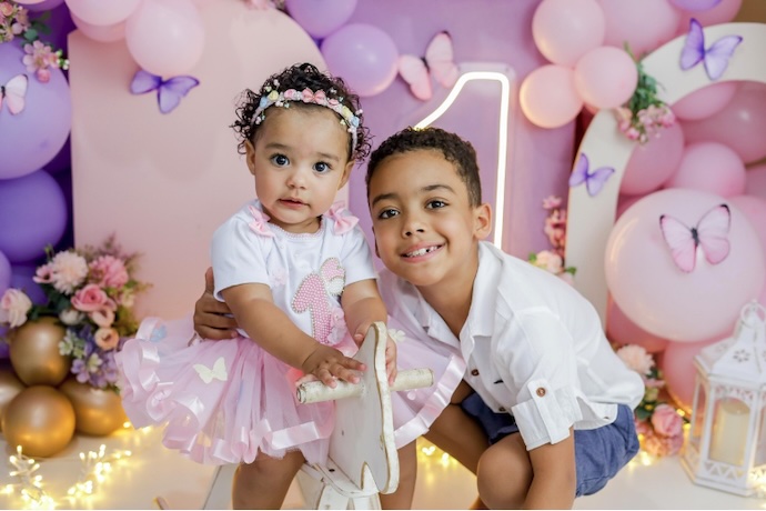 brother and sister at a party