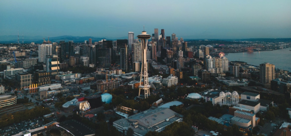Aerial shot of Seattle