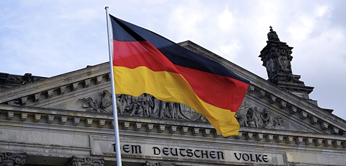 german flag on building
