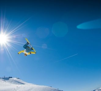 Snowboarder in air