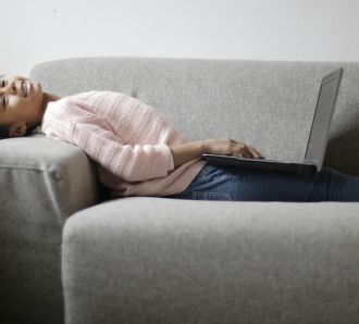 Kid Relaxing on laptop