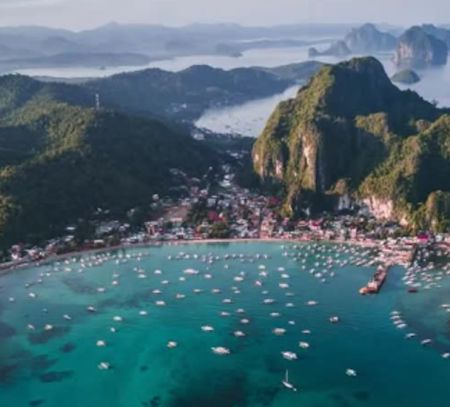 Phillipines overhead view of beautiful bay