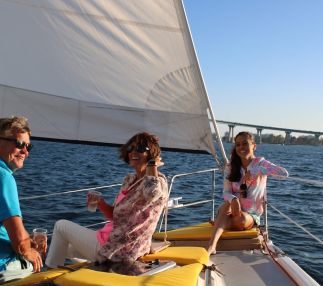 Grandparents and Mom enjoy their time out sailing together