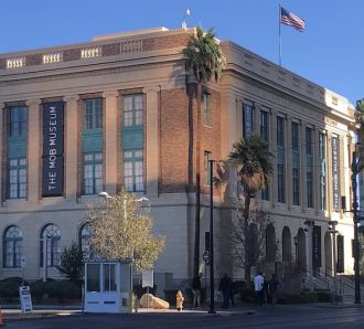 mob museum las vegas exterior building shot downtown
