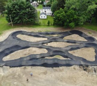 Aerial view of dual pump track