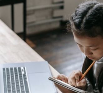 kids working on schoolwork