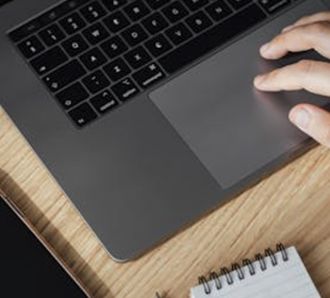 kid working at laptop