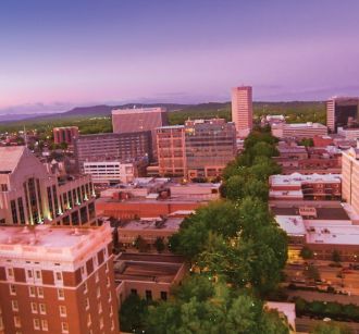 downtown greenville at dusk usa south carolina family days out greenville city guide