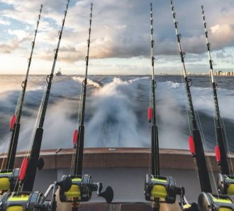fishing rods on a boat