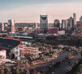 Nashville wide aerial shot