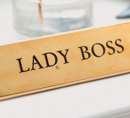 a lady boss sign