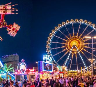People and fairground rides