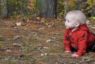 baby in forrest