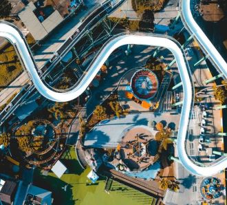 Arial view of waterpark