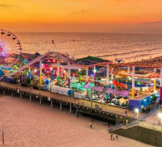 Santa Monica Pier at sunset