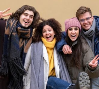 family in winter clothes
