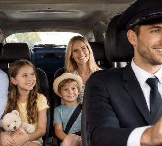 Chauffeur with family