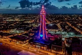 blackpool tower night time lights merlin magic family days out