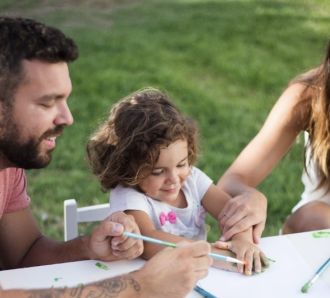 A family paints together